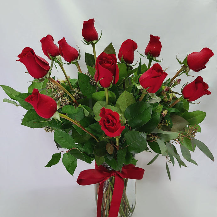 Valentine Vase of Roses